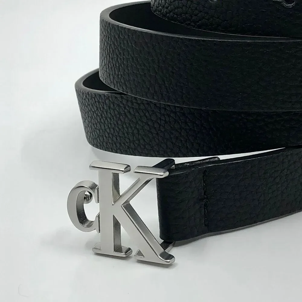 Women's Calvin Klein Women's Black Faux Leather Belt, 38–44 Inches, X7G9A493